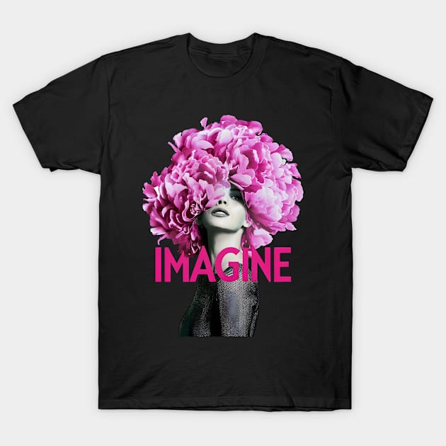 Imagine - Flower Head Woman T-Shirt by Ravenglow
